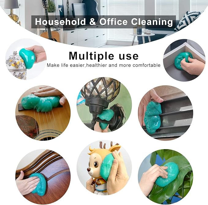 ASFSKY Keyboard Cleaning Gel Keyboard Cleaner Adheres to Dust and Debris in The Crevices of The Keyboard, Also Suitable for Car Interior Cleaning, Office Cleaning, Electronics Cleaning