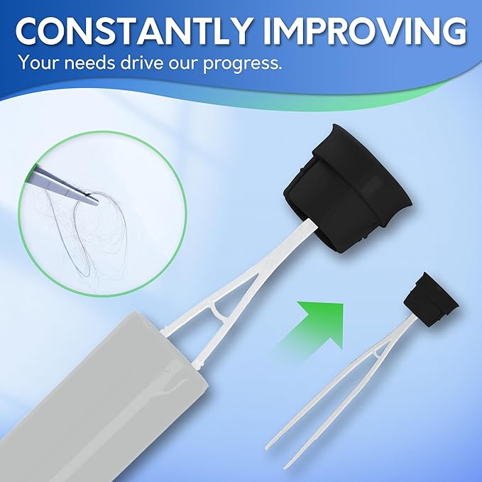 BOOMJOY Toilet Brush and Holder Set, Silicone Toilet Bowl Cleaner Brush, Toilet Scrubber Brush with Tweezers for Bathroom Cleaning, RV Accessories and House Organization Must-Haves - Gray