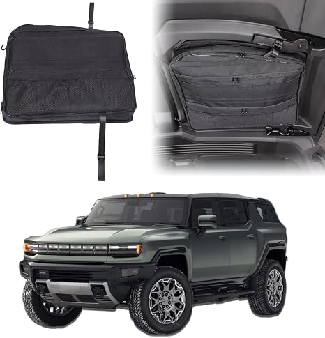 Car Sunroof Organizer Bag Compatible with 2024 2025 2026 Hummer EV Roof Panel Storage Bag Waterproof Foldable Multi-Func