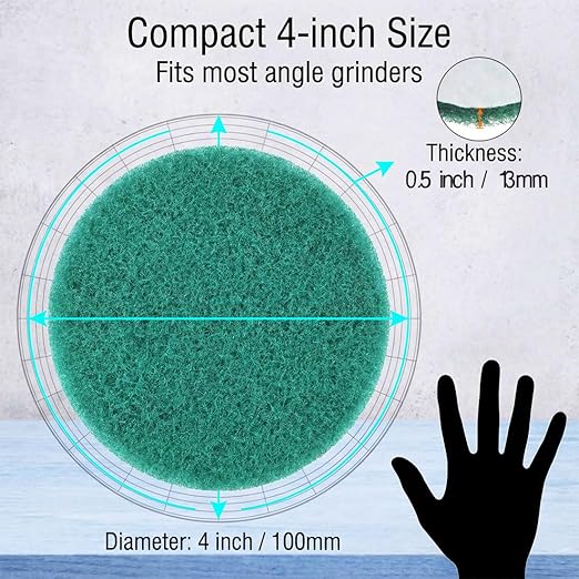4 Inch Mixed Grit Drill Brush Scrubber Scouring Pads, 20 Pcs Hook & Loop Power Scrubber Scour for Rotary Tools, Random Orbital Sander (180#/400#/800#/1200#)