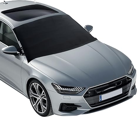 EcoNour Windshield Cover for Ice and Snow - Universal Fit for Car, SUV, Truck, Heavy Duty 600D Oxford Fabric Frost Prote