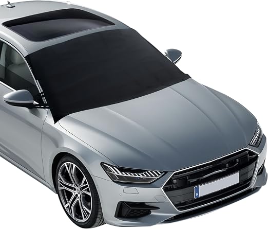 EcoNour Windshield Cover for Ice and Snow - Universal Fit for Car, SUV, Truck, Heavy Duty 600D Oxford Fabric Frost Prote
