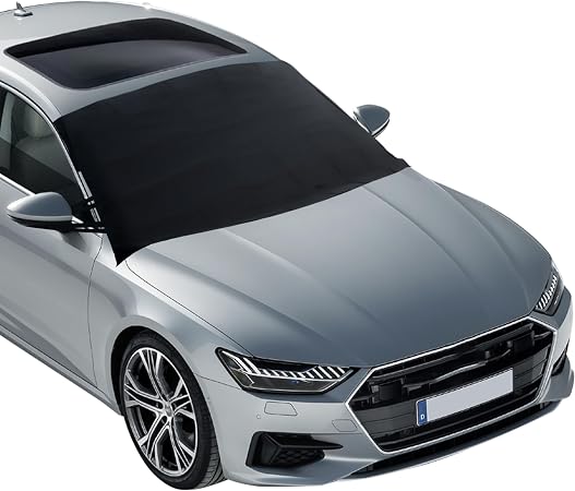EcoNour Windshield Cover for Ice and Snow - Universal Fit for Car, SUV, Truck, Heavy Duty 600D Oxford Fabric Frost Prote