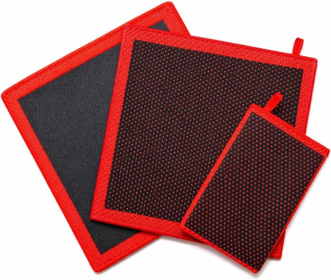 3-in-1 Clay Towel Kit for Car Detailing, 12" x 12" Clay Towels & Clay Mitt, Upgraded Rubber Polymer Coating, Synthetic C