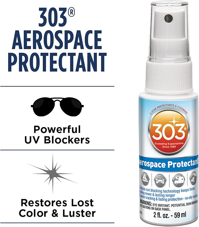 303 Products Aerospace Protectant – UV Protection – Repels Dust, Dirt, & Staining – Smooth Matte Finish – Restores Like-New Appearance – 2 Fl. Oz. (30302)