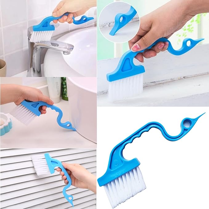 Broom and Dustpan Tweezers Tongs Cleaning Brushes Groove Gap Clean Tool Set 4 Pcs Kitchen Cleaning Brushes mini Kit Multipurpose Small Set for Home Door Window Track Tables Keyboards