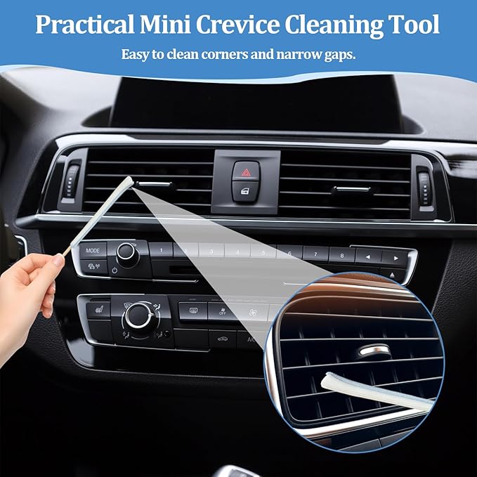 Microfiber Detail Duster Sticks,12 Pcs Mini Dusters for Cleaning,Mini Duster Crevice Cleaning Tool Car,Air Vent Cleaner Fan Cleaning Brush