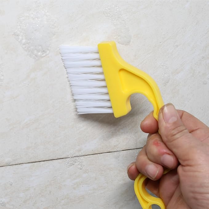 Slick- Window Track Cleaning Brush, 2 Pack, Yellow/Purple Ergonomic Handle, Built-in Scraper, Multipurpose, Window Track Cleaning Tools