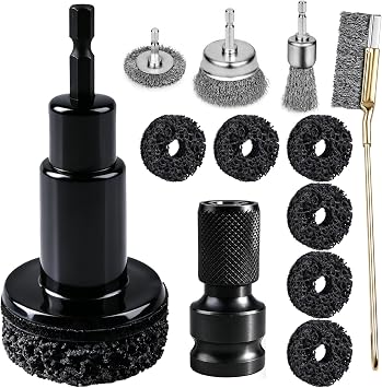12Pcs Wheel Hub Cleaning Tool & Wire Wheel Kit -Quick Rust Removal
