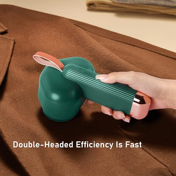 Fabric Shaver and Lint Remover, Dual-Head Lint Shaver Sweater Shaver with Dual-6-Leaf Blades, Rechargeable Electric Sweater Shaver Lint Ball Shaver Removing Fuzz Pills & Bobbles for Clothes,Couch