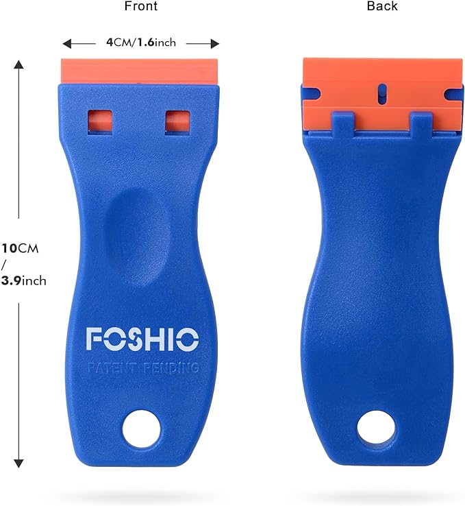 FOSHIO 20PCS Blue Plastic Razor Blade Scraper Tool for Gasket Remover, Sticker Remover, Labels Decal and Adhesive Remover for Windows and Glass