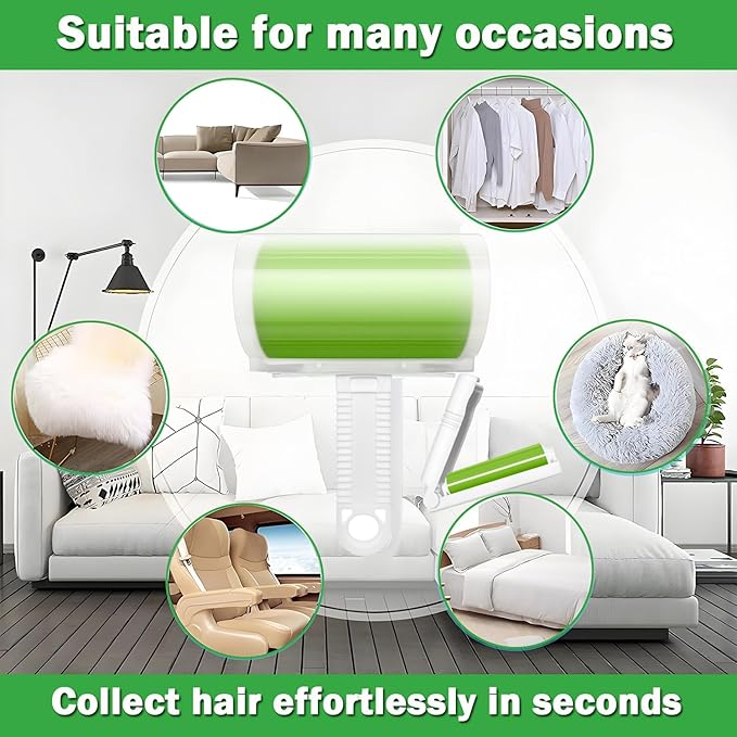 Reusable Washable Lint Roller 5 Pack, Sticky Travel Lint Roller, Portable Compact Pet Hair Remover Cleaner with Cover for Clothes, Pet Hairs, Carseats, Include Mini and Medium Size
