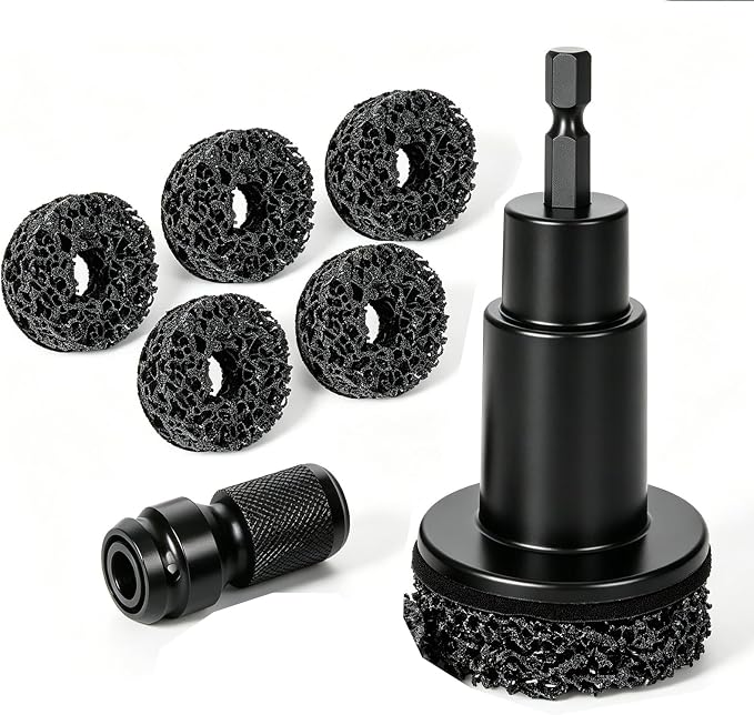 Wheel Hub Resurfacing Kit Rust Remover for Lug Studs Brake Rotors with 6 Cleaning Pads Fits 1/2 in Wrenches Electric Dri