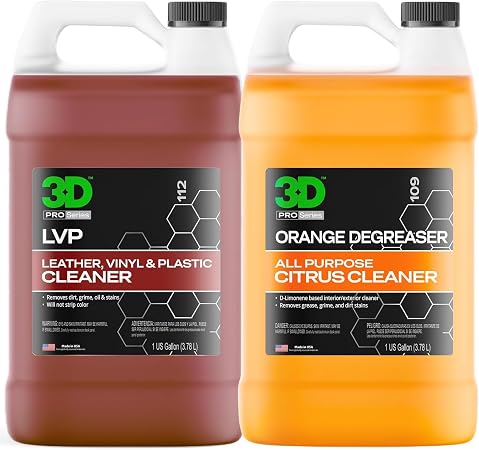 3D LVP Interior Cleaner & Orange Degreaser – Complete Interior & Exterior Cleaning Kit – Removes Dirt, Grease & Grime – 