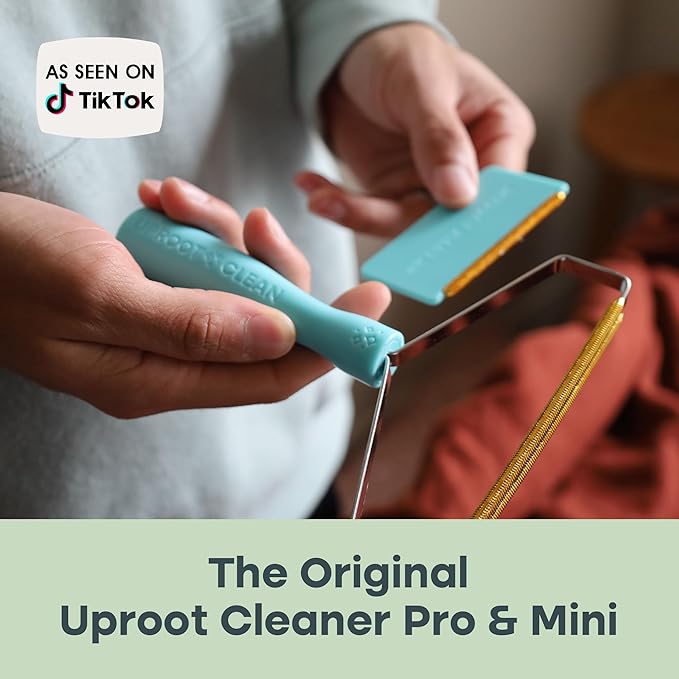 Uproot Cleaner Pro Pet Hair Remover & Mini - Pet Hair Removal Tool Multi Fabric Edge & Carpet Scraper - Cat for Couch, Cat Towers, Car Detailing The Furry-Situation Survival Kit