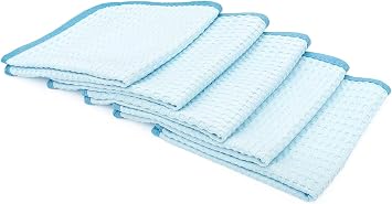 The Rag Company Dry Me A River Car Drying Towel, 16x16 in, 5-Pack