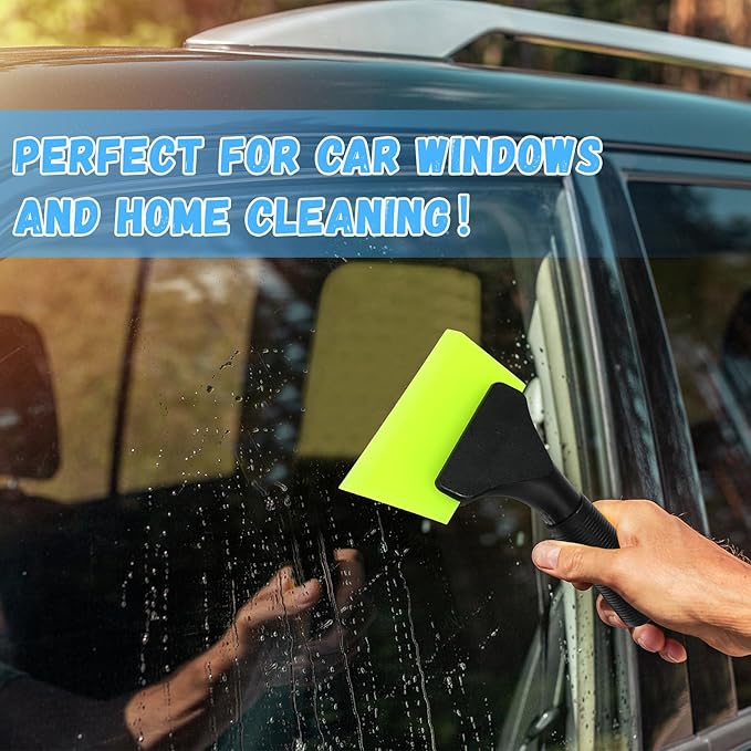 6 Pcs Small Squeegee 5 Inch Window Tint Silicone Squeegee Cleaning with Non Slip Handle Wiper Window Tinting Tools for Car Glass Mirror Shower Bathroom Auto (6 Colors)