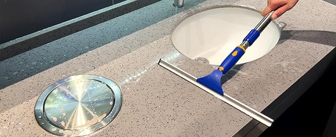 14" Shower Squeegee for Glass Doors, All-Purpose Extendable Squeegee for Shower Glass with 2 Blades,Window Squeegee,Window Cleaner Tool for Shower Doors, Windows, Bathroom and Car Windshields