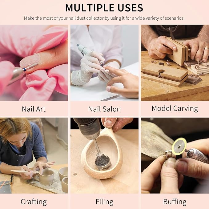 Powerful Nail Dust Collector Built in Table Desk Nail Vacuum Cleaner Professional Table Embedded Dust Extractor Vacuum Built in Desktop Nail Dust Collector Quiet Nail Fan Acrylic Nail Tools