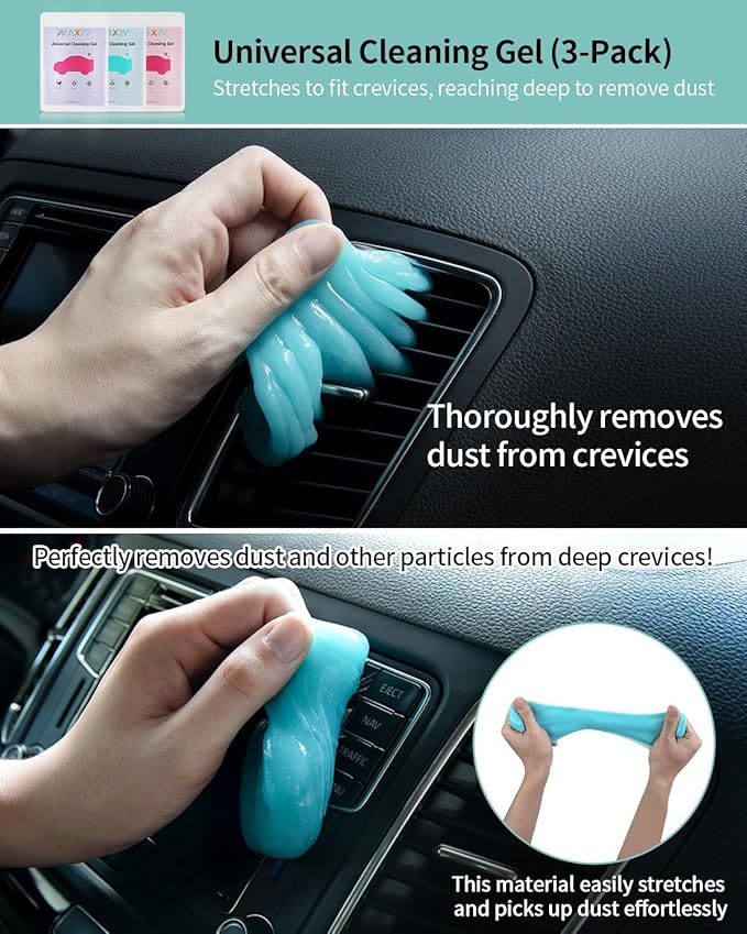 7Pcs Car Interior Detailing Cleaning Kit, Detailing Brush Set,Clean Gel, Wash Kit, Cleaning Tools for Car,Keyboard and Interior Cleaning