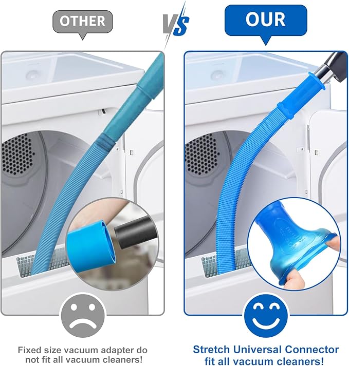Sealegend Dryer Vent Cleaner Kit Vacuum Hose Attachment Compatible with Most Vacuum Cleaner, Quickly Lint Remover Cleaning Supplies