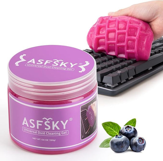ASFSKY Keyboard Cleaner Universal Cleaning Gel,Slime for Detailing Car Interior Dust Putty Cleaning Goop Cleaner Wipes Swaps for PC Tablet Laptop Keyboards, Cameras,Car Vents, 160g/5.6oz,Rose Red