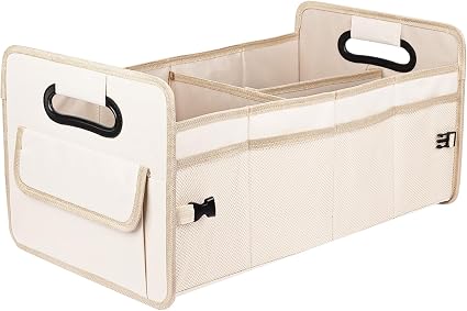 JiatuA Car Trunk Organizer, Car Organizers and Storage Collapsible Multi Compartment Container Box, Adjustable Car Acces