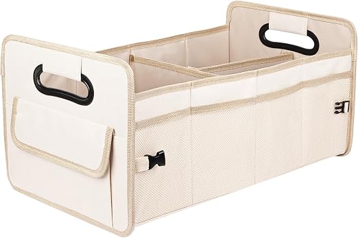 JiatuA Car Trunk Organizer, Car Organizers and Storage Collapsible Multi Compartment Container Box, Adjustable Car Acces
