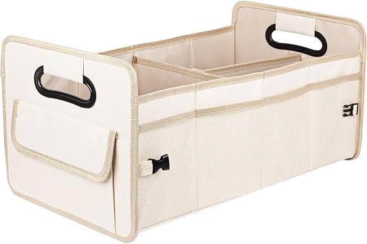 JiatuA Car Trunk Organizer, Car Organizers and Storage Collapsible Multi Compartment Container Box, Adjustable Car Acces