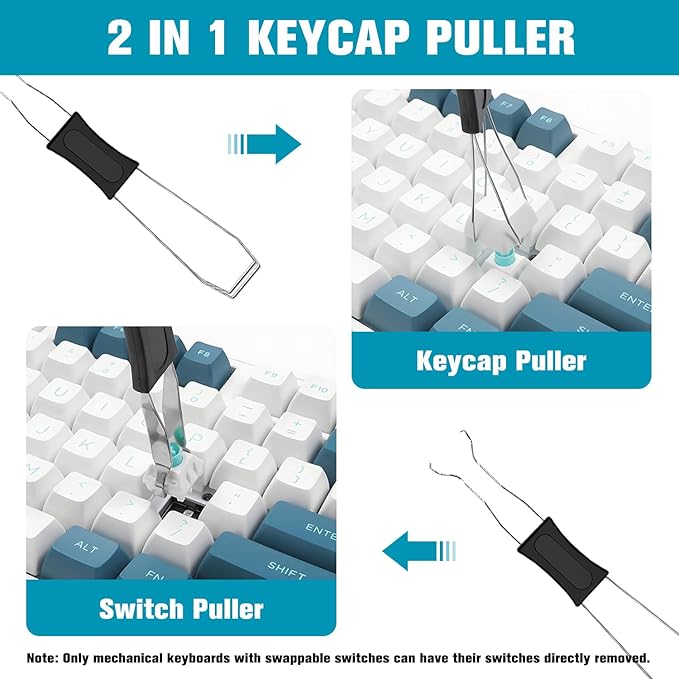 6PCS Keyboard Brush Cleaner Kit with Keycap Puller & Switch Puller, PP Handle Nylon Small Space Dust Removal Anti Static Brush for Computer Keyboard Electrical Appliance Seam Motherboard Camera