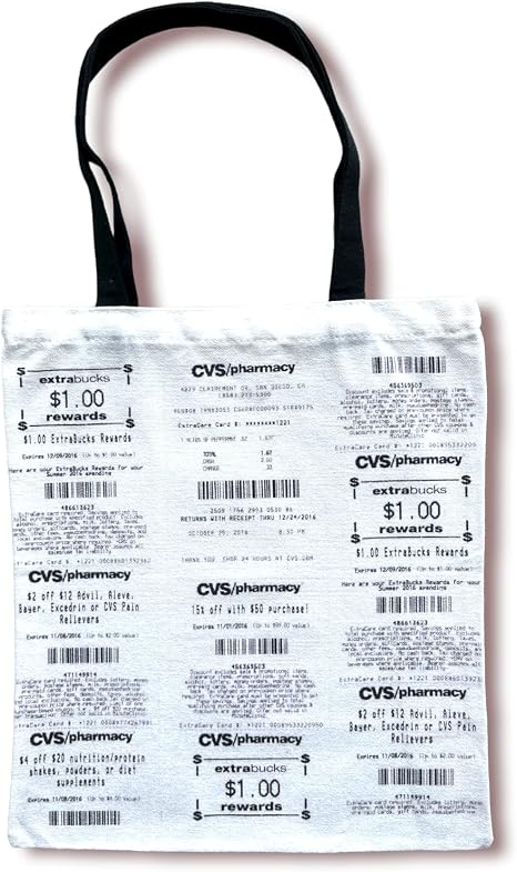 CVS Receipt Canvas Tote Bag