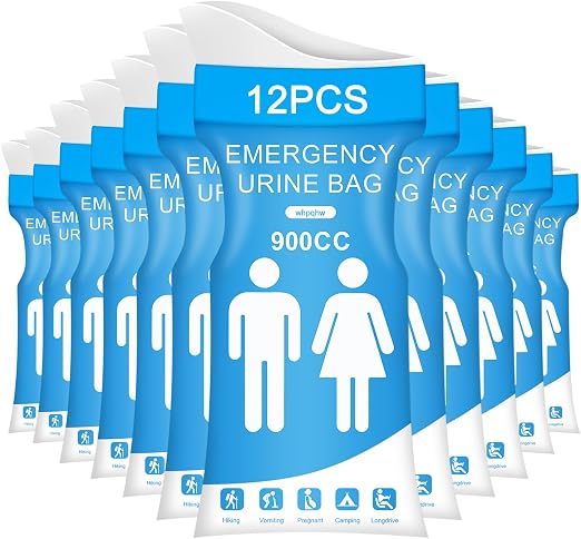 12PCS Disposable Urine Bags,Leakproof Emergency Pee Bag for Travel