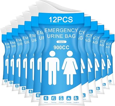 12PCS Disposable Urine Bags,Leakproof Emergency Pee Bag for Travel