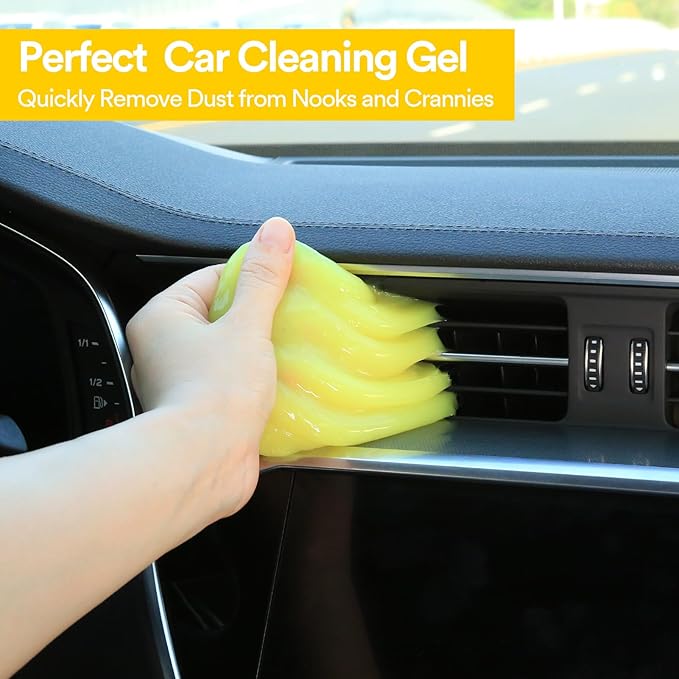 PULIDIKI Car Cleaning Gel for Car Cleaning Putty Car Putty Auto Detailing Tools Car Slime Cleaner Dust Cleaning Gel for Car Interior Cleaner Car Accessories Keyboard Cleaner Yellow (2Pack)