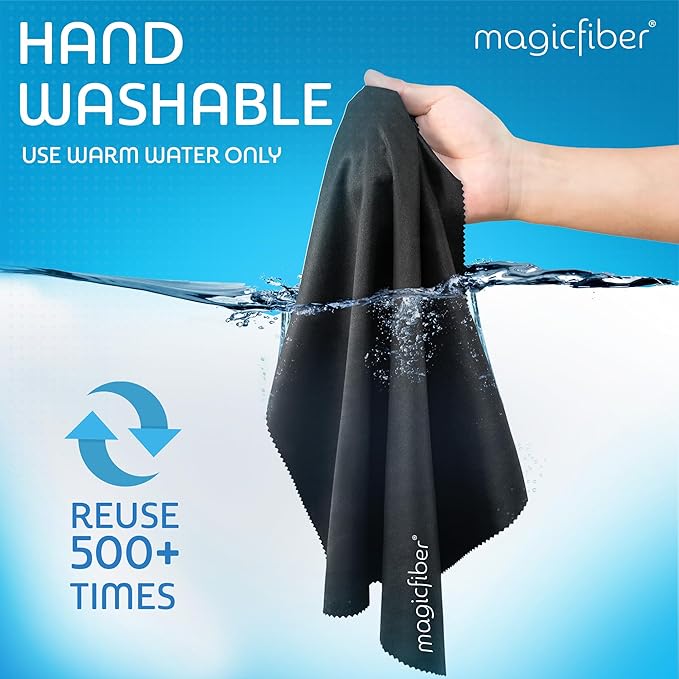 MagicFiber Extra Large Microfiber Cleaning Cloth - Premium Cloth for TV Screens, Windows, Mirrors, Glasses, Lenses, VR, Computers, Monitors, & More