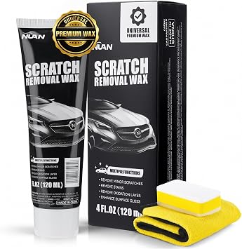 NUAN Car Scratch Removal Wax, 2026 Upgraded Auto Scratch Remover for Vehicles Includes Cloth, Wiping Sponge, and Car Scr