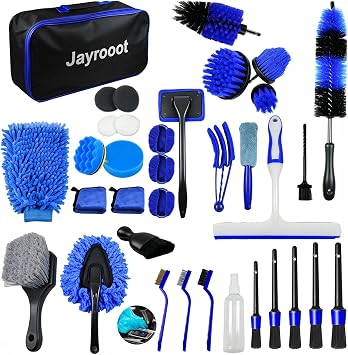 37Pcs Car Detailing Kit, Car Detailing Brush Set, Car Wash Cleaning Kit, Car Detailing Brushes, Professional Car Care Ki