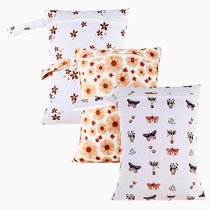 Happy Flute 3 Set Wet Bag Storage Bag Waterproof Washable for Baby