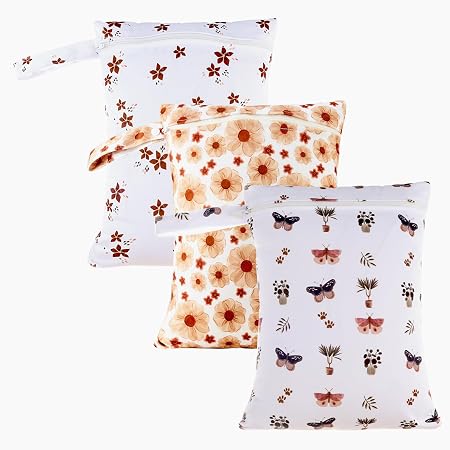 Happy Flute 3 Set Wet Bag Storage Bag Waterproof Washable for Baby
