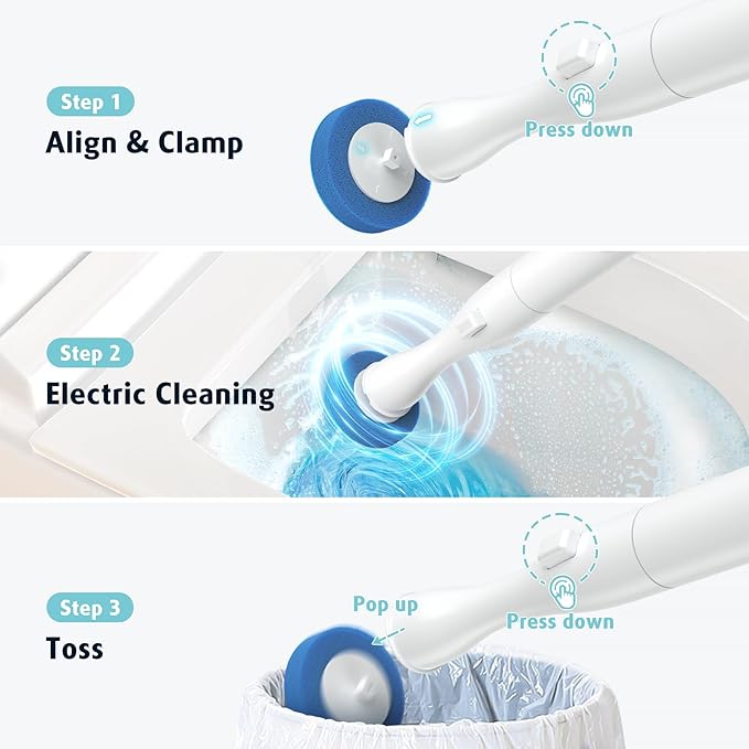 20 Count Electric Toilet Refill Pads, Disposable Toilet Brush Heads Refills for Bathroom Cleaning, Only Compatible with AIR U+ Electric Brush