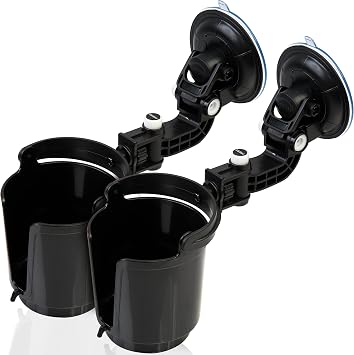ZONETCH Recessed Folding Cup Drink Holder - 2-Pack Black Premium Quality Recessed Sturdy Black Folding Vehicle Adjustabl