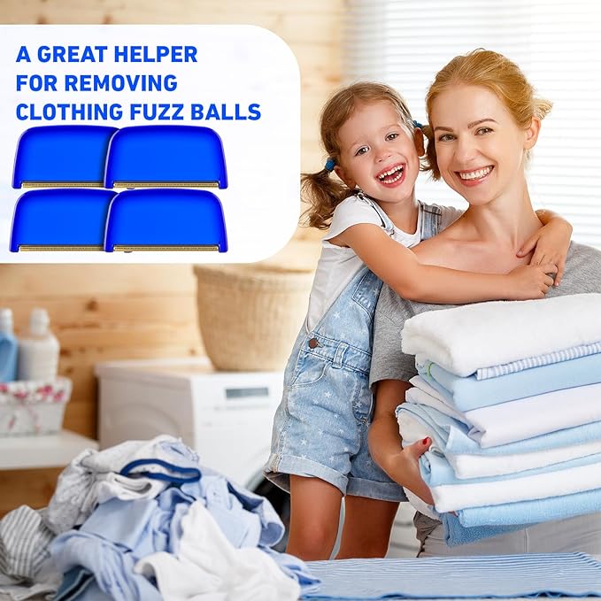 Boao 4 Pieces Sweater Combs to Remove Pilling Sweater Defuzzer Multi-Fabric Shaver and Cashmere Comb Wool Pilling Remover Pills, Fuzz from Clothes(Classic Industrial)