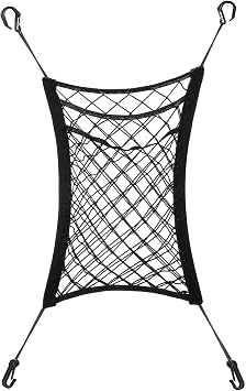 Car Storage Net Between Front Seats Car Organizer Pet Barrier Resilient Polyester Mesh -Pocket Design