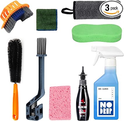 Pro: Conquer Grime! Motorcycle Chain Clean & Lube Kit - 350ml Powerful Degreaser, 120ml Smooth Wet Lube, Brushes, Scrubb