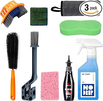 Pro: Conquer Grime! Motorcycle Chain Clean & Lube Kit - 350ml Powerful Degreaser, 120ml Smooth Wet Lube, Brushes, Scrubb