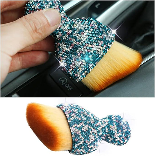 zipelo Auto Interior Dust Brush, Car Detailing Cleaning Brush with Diamond, Bling Handle Soft Bristles Dusting Tool, Scratch Free Dirt Clean Brushes for Vehicle Air Conditioner Vent (Multicolor)