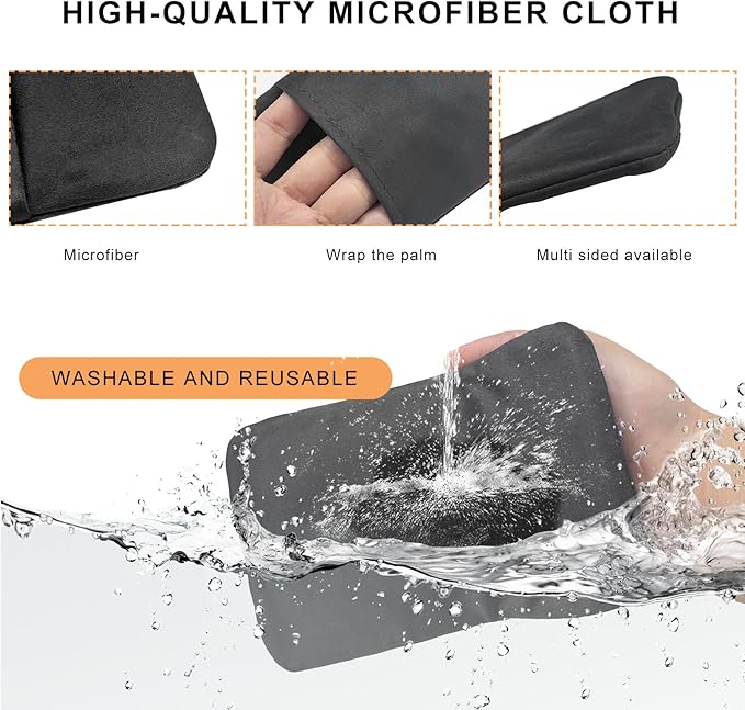 Car Screen Cleaner, Rectangle Microfiber Cloth Non-Scratch Auto Touchscreen Cleaning Wipes, Foldable Touch Screen Pad Universal Cleaning Tool for Vehicle Dashboard Display (Gray)