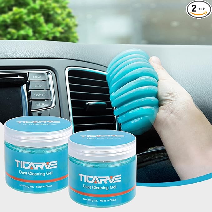 TICARVE 2Pack Cleaning Gel Car Putty Car Detail Putty Auto Detail Gel Detail for Car Interior Cleaner Kits Automotive Car Slime Keyboard Cleaner Blue (320g/11.2oz)