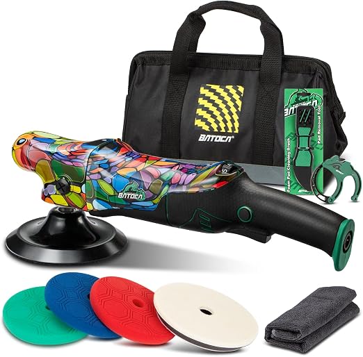 BATOCA P2 Car Buffer Polisher Kit, 1000W High-Torque - 6-Inch Heavy-Duty Rotary Polisher for Deep Paint Correction - Cor