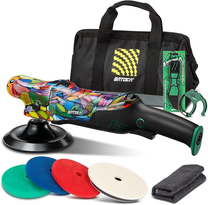 BATOCA P2 Car Buffer Polisher Kit, 1000W High-Torque - 6-Inch Heavy-Duty Rotary Polisher for Deep Paint Correction - Cor